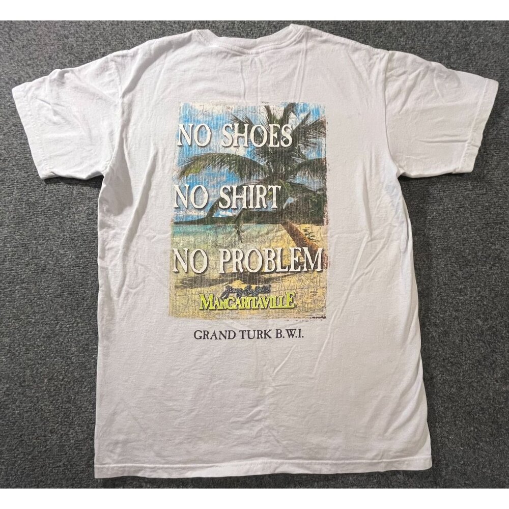 margaritaville shirt size medium white grand turk jimmy buffet beach palm trees